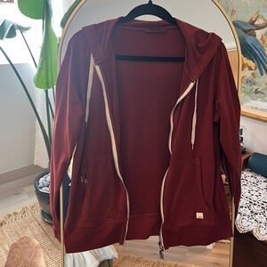 Vuori Burgundy Halo Performance Zip-Up Hoodie